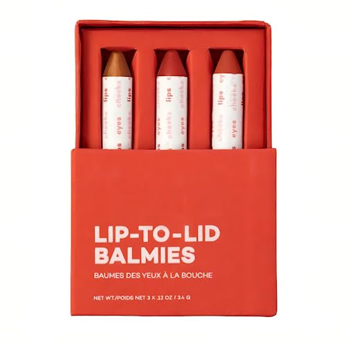 Axiology Multi Stick Crayons For Eyes, Lips, Cheeks Balmies Trio Gift Set - Creamy Buildable Lightweight Moisturizing Blush Face Sticks Contour & Highlighter All Day Wear Face Makeup (Golden Hour)