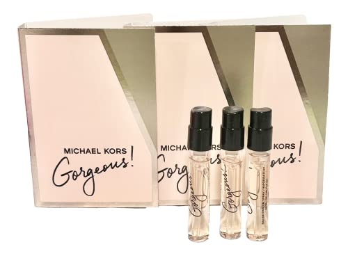 Michael Kors Gorgeous Sample Perfume Spray Vial EDP Eau De Parfume Women 1.5 ml / 0.05 oz - set of 3