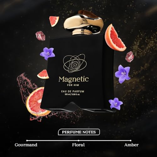 Mood Collection Magnetic Eau De Parfum for Him with Grapefruit, Jasmine and Vanilla |Premium, Long Lasting Fragrance Perfume for Men, 100 ML
