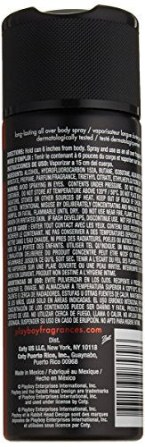Playboy Male Body Spray, Vegas Scent, 4 oz., Long Lasting Body Spray for Men from Playboy, Scents of Musk, Amber, Vanilla