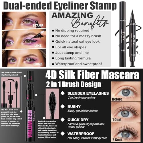 All in One Makeup Kit,Includes Naked Eyeshadow,Liquid Foundation,CC Cream,Lipstick Set,Mascara,Makeup Brush,Makeup Sponge,Eyebrow Powder,Eyebrow Soap,Eyeliner Stamp, Primer,Contour Stick,Cosmetic Bag