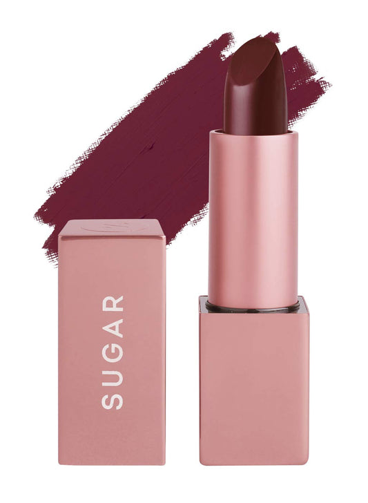 SUGAR Cosmetics Mettle Matte Lipstick, Superior Pigmentation, Ultra-Light Smooth Silky Lips - 03 Lyssa (Deep Burgundy Red)