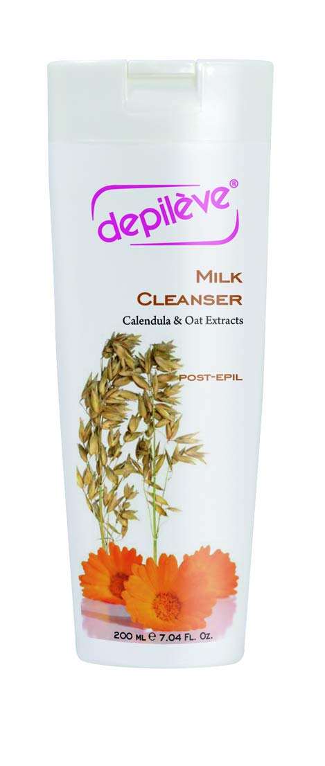 Depileve Milk Cleanser - Post Wax Emulsion, Removes Wax Residue, Moisturizes Skin After waxing, Enriched with Calendula and Oat