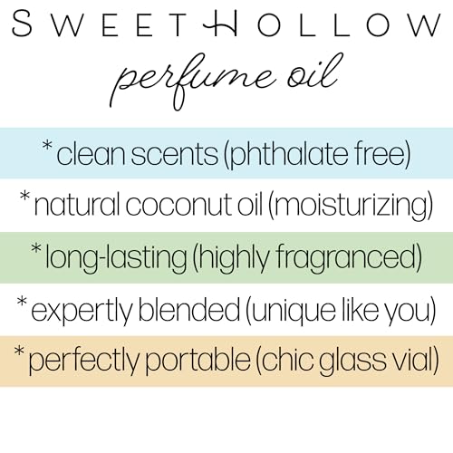 SweetHollow Pink Prosecco Perfume Oil, Made with Coconut Oil, Infused with Essential Oils, Long Lasting, Highly Fragrant, Blush Rose Champagne Wine Scent