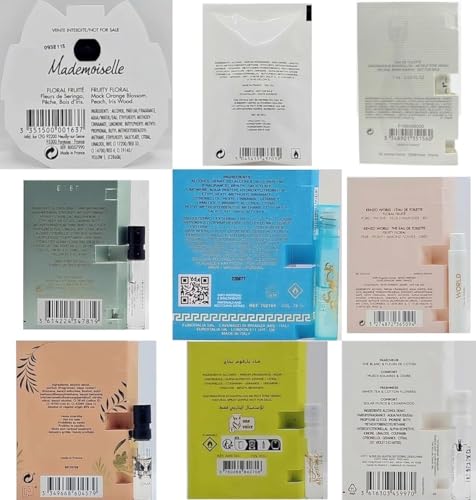 Women's Designer Perfume Sampler Lot Discovery Set x 9 Sample Vials - High End Fragrance Samples for Women, 9 Piece Set