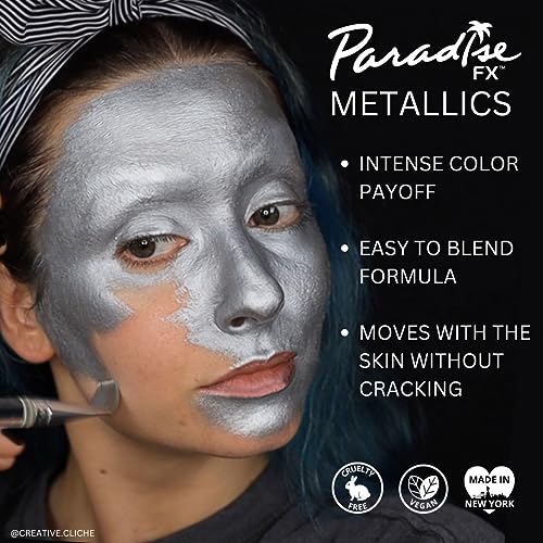 Mehron Makeup Paradise Makeup FX 8 Color Metallic Palette | Magnetic Refillable Face & Body Paint Palette | Professional Water Activated Paint for Costumes, SFX, Halloween, & Cosplay