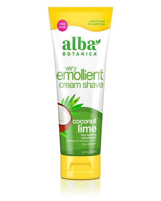 Alba Botanica Very Emollient Cream Shave, Coconut Lime, 8 Oz