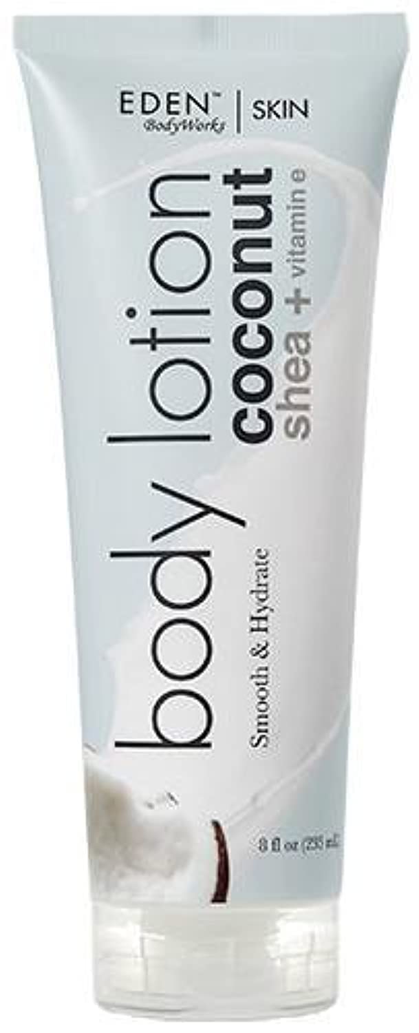 Eden Bodyworks Coconut Shea Body Lotion | 8 Oz | Lock In Moisture, Protect & Heal Skin - Includes Coconut Oil, Shea Butter + Vit