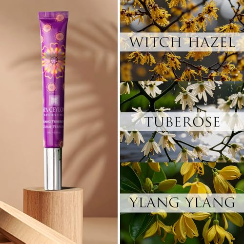 SPA CEYLON Ylang Tuberose Crème Perfume, Sweet Floral Scent, Captivating Luxury Perfume Creme for Women with Ylang and Tuberose, Alcohol-Free, 15g