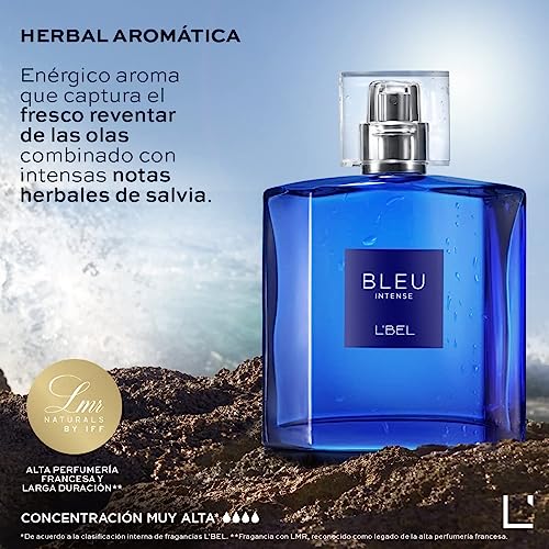 L'BEL - Bleu Intense Perfume para Hombre Larga Duración 100 ml/3.4 Oz