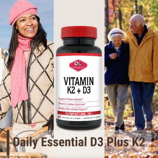 Olympian Labs Vitamin K2 + D3, 60 Servings, Supports Immune System, Bone and Heart Support, 60 Vegan Capsules