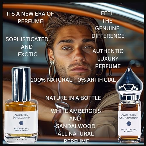 White Ambergris And Mysore Sandalwood Essential Oil Attar 8 ml. (8 grams) No Alcohol Vegan Clean All Natural No Synthetics