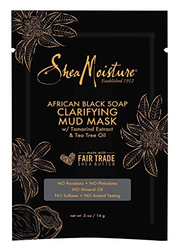 Shea Moisture African Black Soap Mud Mask 0.5 Ounce (12 Pieces)