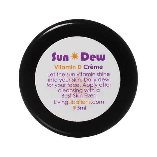 LIVING LIBATIONS - Organic Sun Dew Transdermal Vitamin D Crème | Natural, Wildcrafted, Vegan Clean Beauty (0.17 oz | 5 ml)