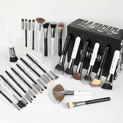 DUcare Professional Makeup Brushes 31Pcs Panda Series Makeup Brush Set Kabuki Foundation Blending Face Powder Blush Concealers Eye Shadows With Leather Case Organizer