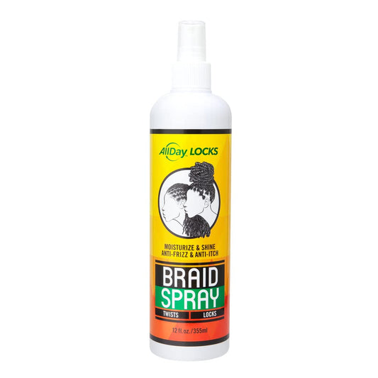 Allday Locks Braid Spray | Alleviates Itchy & Dry Scalp | Easy To Use, Moisturizes, High Shine For Dull Hair | Cleanses & Revive