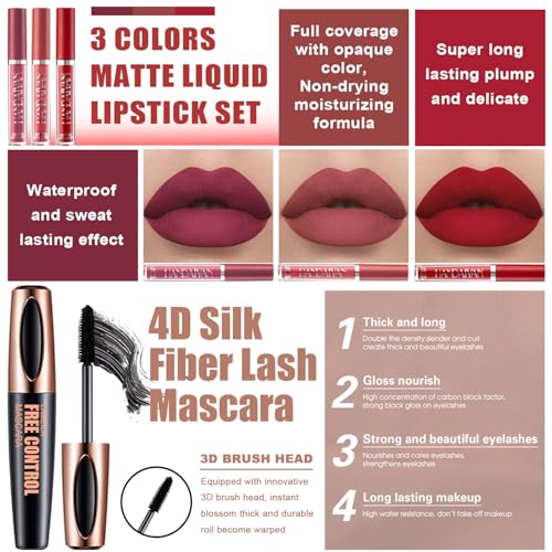 All in One Makeup Kit, Makeup Set Includes 12 Colors Eyeshadow, Foundation & Primer, Lipsticks, Eyeliner, Mascara, Contour Stick, Brow Soap, Makeup Brush & Sponges, Make Up Gift Kit for Women & Teens