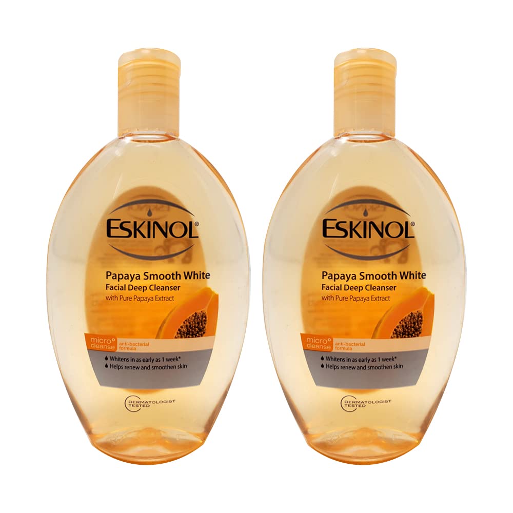 Lot of 2 Eskinol Naturals Papaya Facial Cleanser 7.6 Oz - 225 ml Bottle