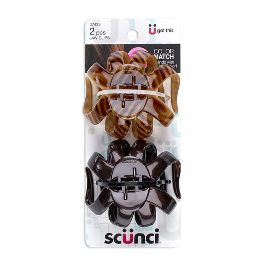 Scunci By Conair No-Slip Grip Hair Claw Clips For Women, Octopus Clip, Claw Hair Clip In Dark Brown & Tortoise, Packaging May Va