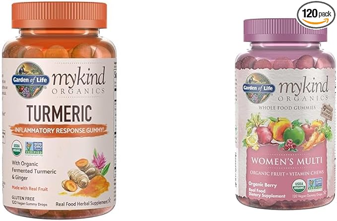 Garden of Life Organics Turmeric Inflammatory Response Gummy & Organics Women's Gummy Vitamins - Berry