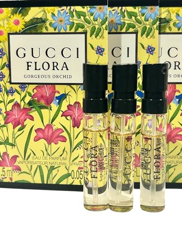 Gucci Flora Gorgeous ORCHID Sample Perfume Women EDP Spray 1.5 ml / 0.05 oz - set of 3