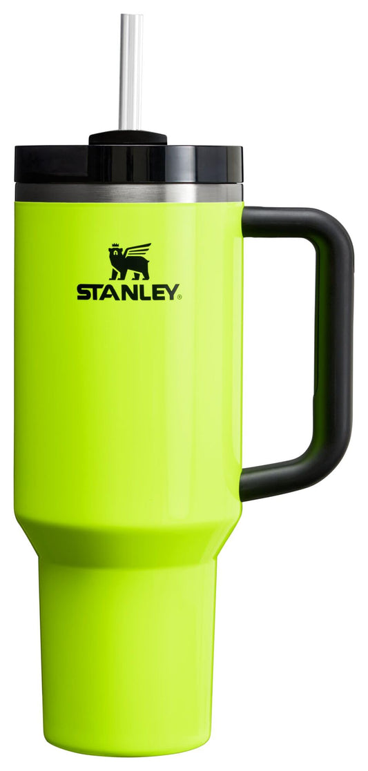 Stanley Quencher H2.0 FlowState Stainless Steel Vacuum Insulated Tumbler with Lid and Straw for Water, Iced Tea or Coffee, Smoothie and More, Neon Yellow, 40 OZ