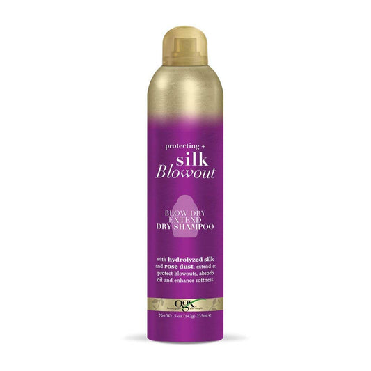 OGX Blow Dry Extend Dry Shampoo, Protecting + Silk Blowout, Purple, 5.0 Ounce
