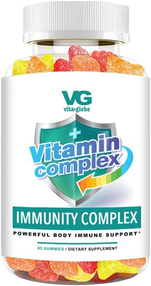 VitaGlobe Immunity Support Gummies – Vitamin C, E, A, Magnesium & Zinc for Energy, Immune Health & Overall Wellness, 63 Count