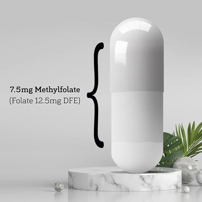 DSO L Methylfolate 7.5mg (5 MTHF Supplement) - 90 Vegan Capsules (7.5 mg) - Active L Methyl Folate Supplement for Homocysteine Control - Folic Acid Vitamin - Eco-Friendly Packaging