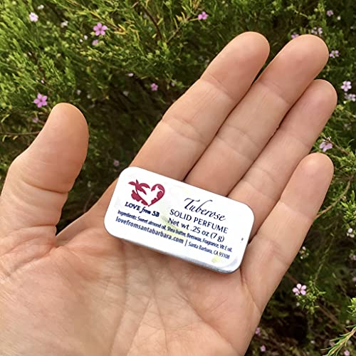 Compact Personal Tuberose Solid Perfume | Luxurious Artisan Spa Gift for Her | Convenient, fits in your purse or travel bag | Tuberose Perfume