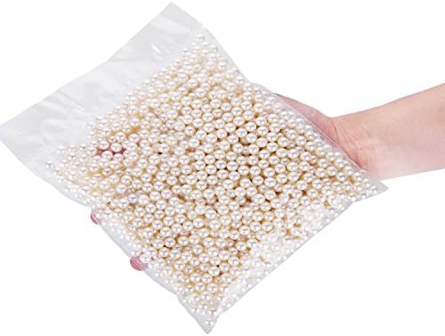 Makeup Beads for Brushes, Art Faux Pearls, HBlife 1100-Piece Round Pearl Beads to Hold Makeup Brush, Lipstick, Mascara, Eyeliner, 8mm (Beige)