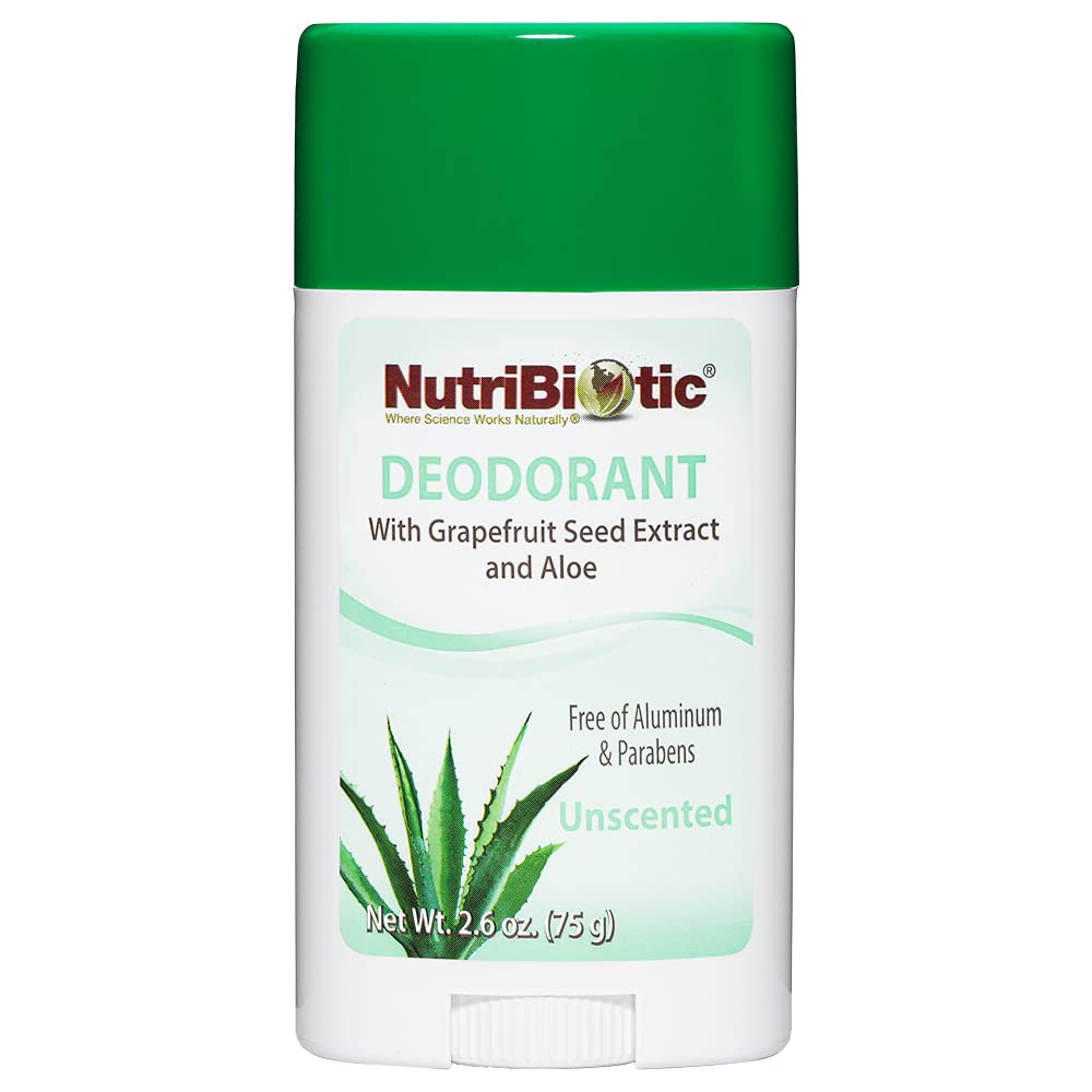 Nutribiotic Unscented Deodorant With Gse, 2.6 Ounce Stick | With Witch Hazel, Grapefruit Seed Extract & Aloe | Vegan & Free Of A