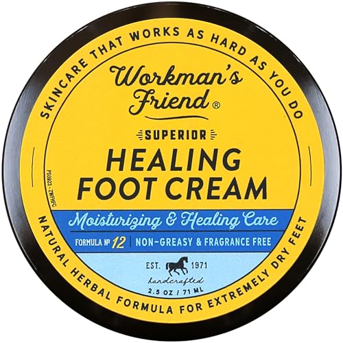 WORKMAN'S FRIEND Superior Healing Foot Cream - Intense Moisturizer - Heals Extremely Dry & Cracked Skin - 2.5 ounce