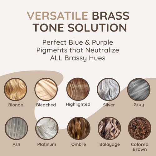 VITAMINS hair cosmetics Keratin Purple Toning Shampoo - Violet Blue Brassiness Toner for Bleached Icy Blonde Platinum Silver White Grey Ash Gray or Colored Dry Damaged Brassy Hair