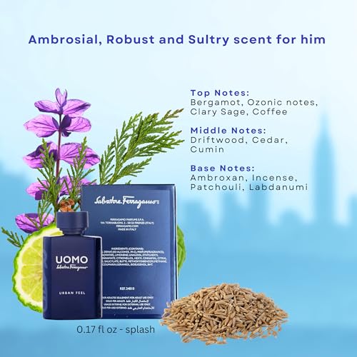Salvatore Ferragamo Uomo Urban Feel Mini Perfume for Men by Salvatore Ferragamo 0.17 oz