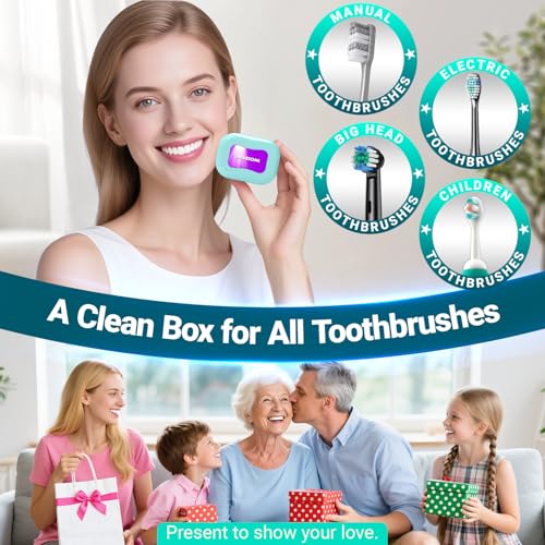 Toothbrush Sanitizer Case, Portable Toothbrush Covers Rechargeable, Rechargeable Toothbrush Cleaner Holder Case for Travel Home, Detachable Toothbrush Cover Cap for All Toothbrushes (Blue)