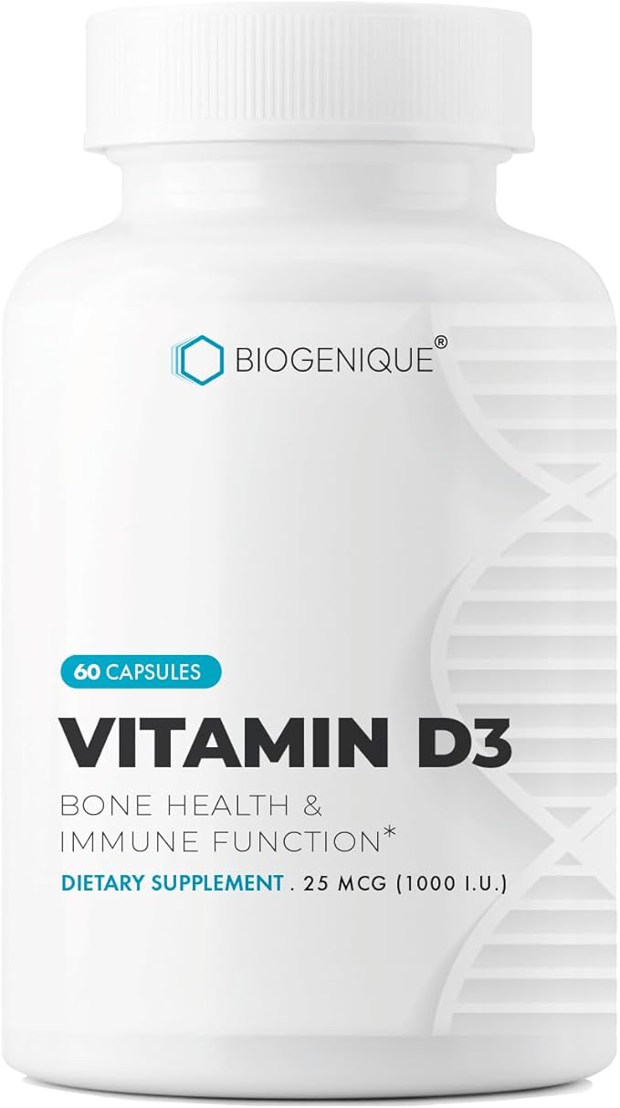 Naturals Vitamin D3 1000 IU, for Healthy Bones and Teeth, Maintenance of Good Health, 60 Vitamin D3 Capsules Helps Prevent Vitamin D Deficiency - Non-GMO, Gluten and Diary Free