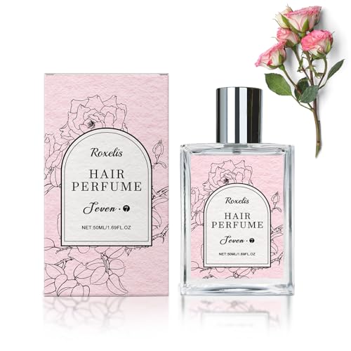 Hair Perfume for Women, Long-Lasting Pheromone Perfume oil Sweet Rose Floral Fragrance, Castor oil & Vitamin E for Nourishing and Hydrating Hair Shine Spray, 1.69 fl.oz