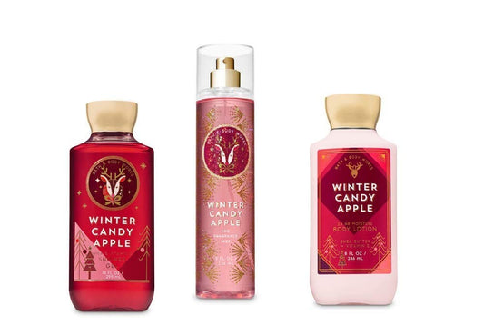 Bath & Body Works - Winter Candy Apple - Winter 2019 - Daily Trio - Shower Gel, Fine Fragrance Mist & Super Smooth Body Lotion