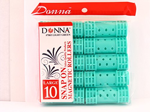 Donna Collection Salon Quality Snap On Magnetic Hair Rollers, Large