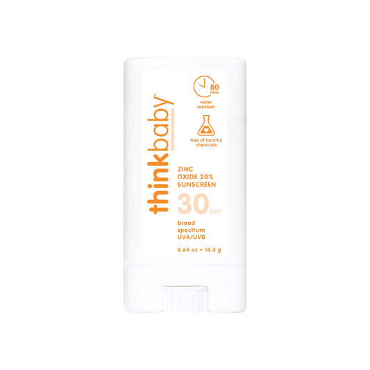 Thinkbaby Spf 30 Sunscreen Stick - Safe, Natural, Water Resistant Sun Cream For Babies, Kids & Adults - Vegan, Mineral Uva/Uvb S