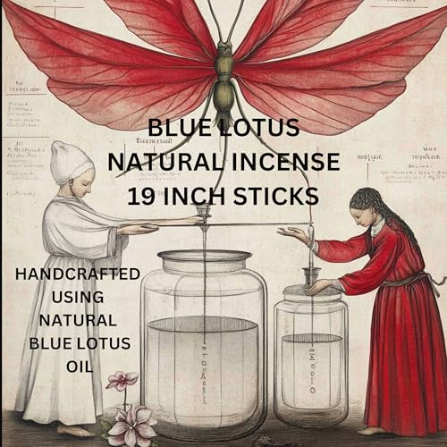 19 Inch JUMBO Blue lotus NATURAL Joss Incense Sticks -10 Pack Handmade