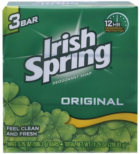Irish Spring Deodorant Soap Original Bar, 3.75 Oz, 3 Count