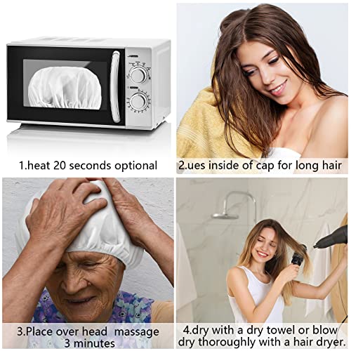 Hicarer 15 Pcs Waterless Shampoo Caps for Elderly Women Bedridden Patients Rinse Free Dry Hair Washing Microwaveable Shower Disposable Dementia Product Essentials for Post Surgery and Hospital Stays