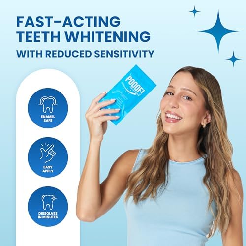 POOOF! Dissolving Teeth Whitening Strips by Dr. Bill Dorfman | 12% Hydrogen Peroxide | No-Slip Melt-Away Advanced Seal | Fast Stain Removal | Enamel & Sensitive Safe | 20 Ct (10-Day) | Polar Mint