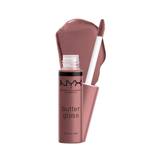 NYX Butter Gloss | Non-Sticky Lip Gloss for Women - Cinnamon Roll (Dusty Nude)
