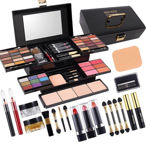 M 58 Color Professional Makeup Kit for Women Full Kit, Include Eyeshadow Facial Blusher Eyebrow Powder Face Concealer Powder Eyeliner Pencil and a Mirror(331N)