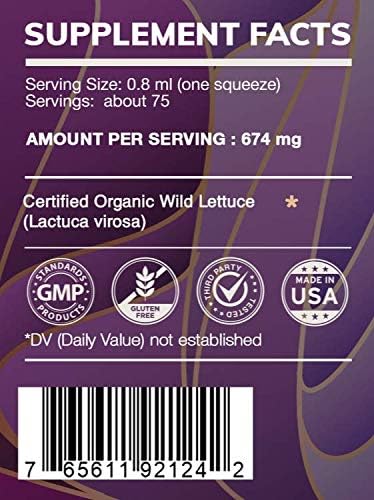Earth's Love - Wild Lettuce Alcohol-Free Herbal Extract Tincture, Super-Concentrated Wild Lettuce (Lactuca virosa) Dried Herb (2 Fl Oz)