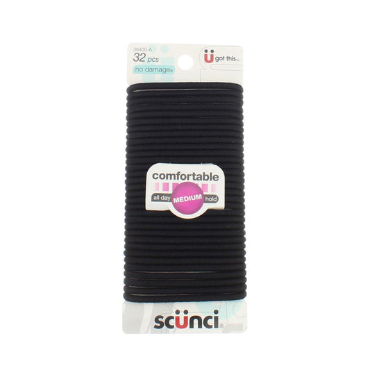 Scunci Bright Colors Comfortable Elastics For All Day, Pink/Purple/Green, Medium, 1 Pound