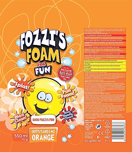 FOZZI'S New Foam Soap Aerosol for Kids,Punchy Purple (Grape),Yippie Yellow (Tropical), Oustanding Orange (Citrus) 11.04 oz Pack of 3